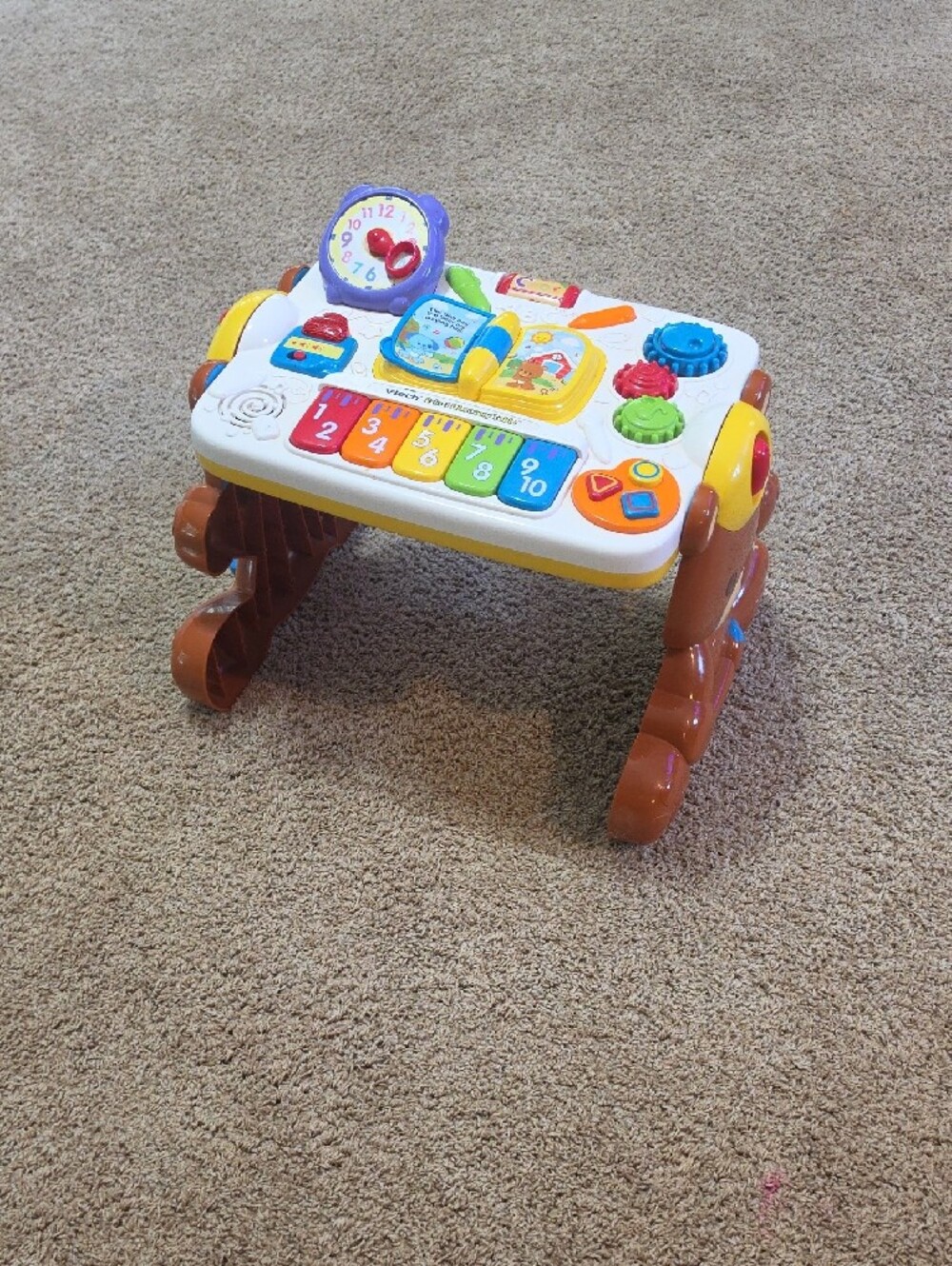 Sit-to-Stand Activity Table - White with Multi-Color Play Panel
